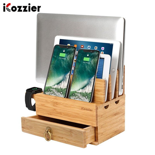 4 Slots Removable Bamboo Stand