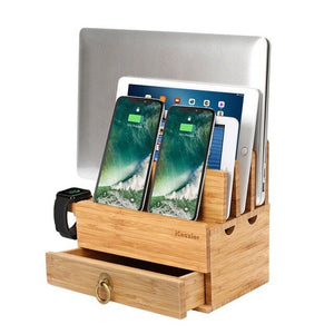 4 Slots Removable Bamboo Stand